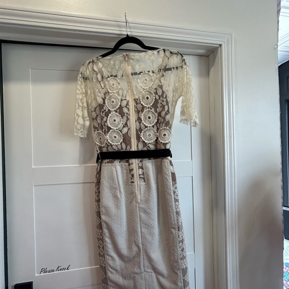 Anthropologie Byron Lars Carissima Sheath Dress Size 00 Petite Ivory ZA S/XS - Picture 4 of 7